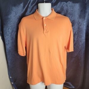 Roundtree & Yorke Silky Finish Collection Polo Shirt Men Medium Orange